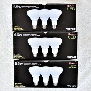 NEW Lot Of 9 Utilitec BR30 LED Bulbs 8.5 Watts 65W Equivalent Dimmable SoftWhite